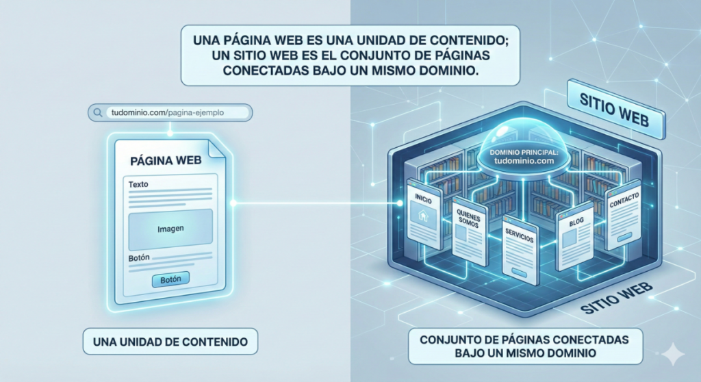 ¿Cuáles son los 7 tipos de páginas web que existen? 1 Una Página Web Es Una Unidad De Contenido; Un Sitio Web Es El Conjunto De Páginas Conectadas Bajo Un Mismo Dominio